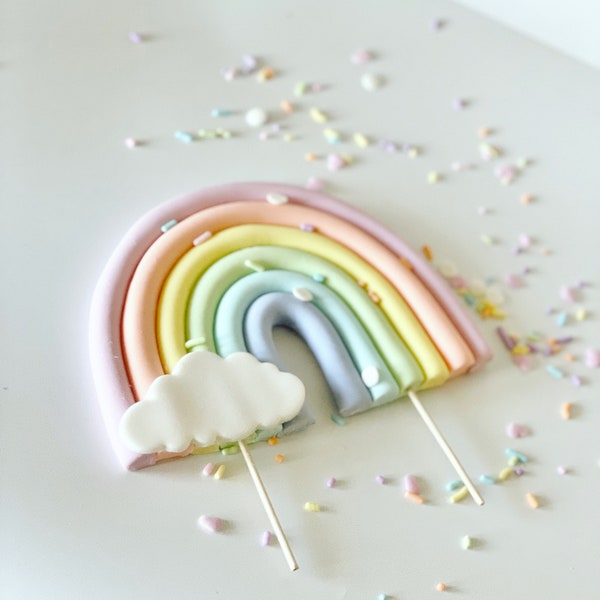 Rainbow cake topper