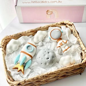 Rocketship Cake toppers decorations edible
