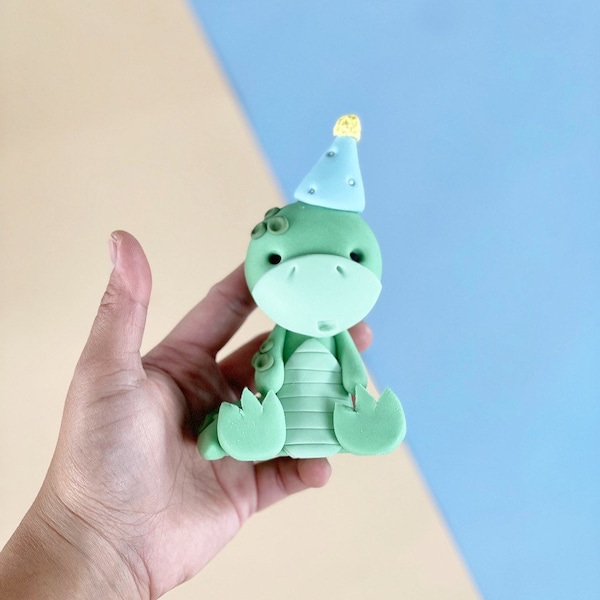 Green Dino with Hat