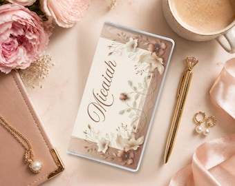 Brown Floral Pocket Calendar | 2026-2027 Monthly Planner