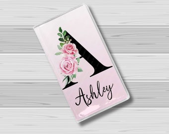 Pink Floral Alphabet Personalized 2 Year Monthly Calendar Planner | pocket calendar | pocket planner| 2024-2025 calendar