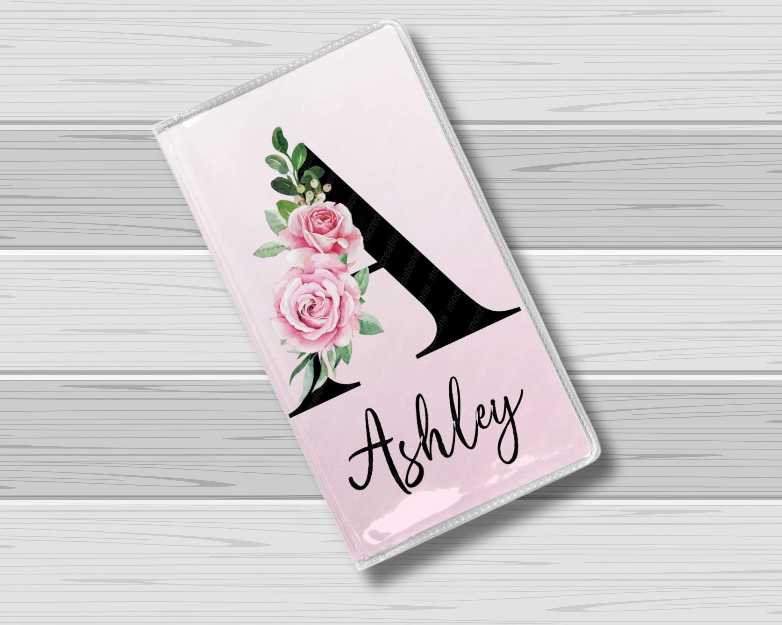 Pink Floral Alphabet Personalized 2 Year Monthly Calendar Planner