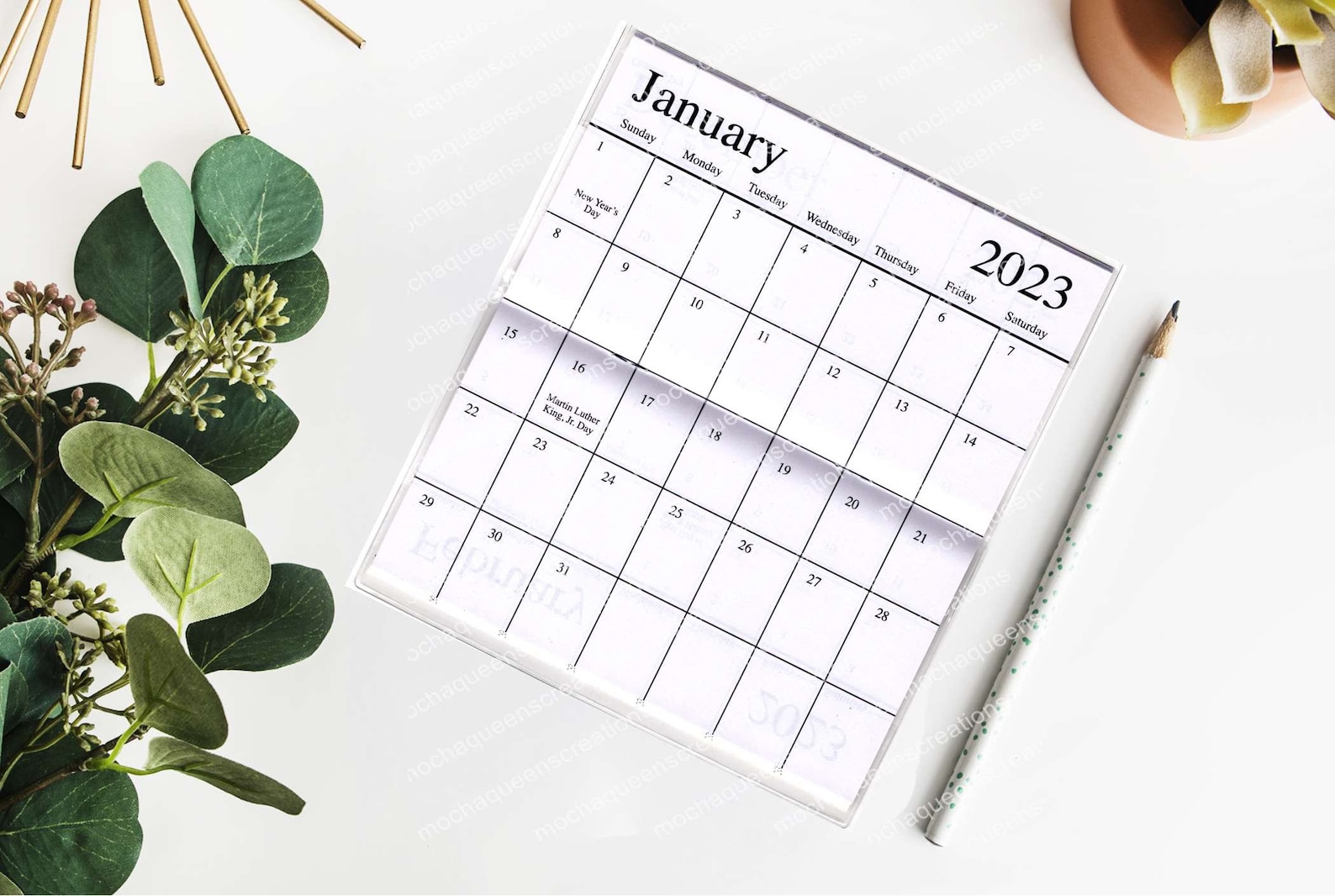 Hustle and heart monthly calendar pocket calendarplanner Etsy
