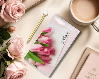 Pink Floral Pocket Calendar | 2026-2027 Monthly Planner