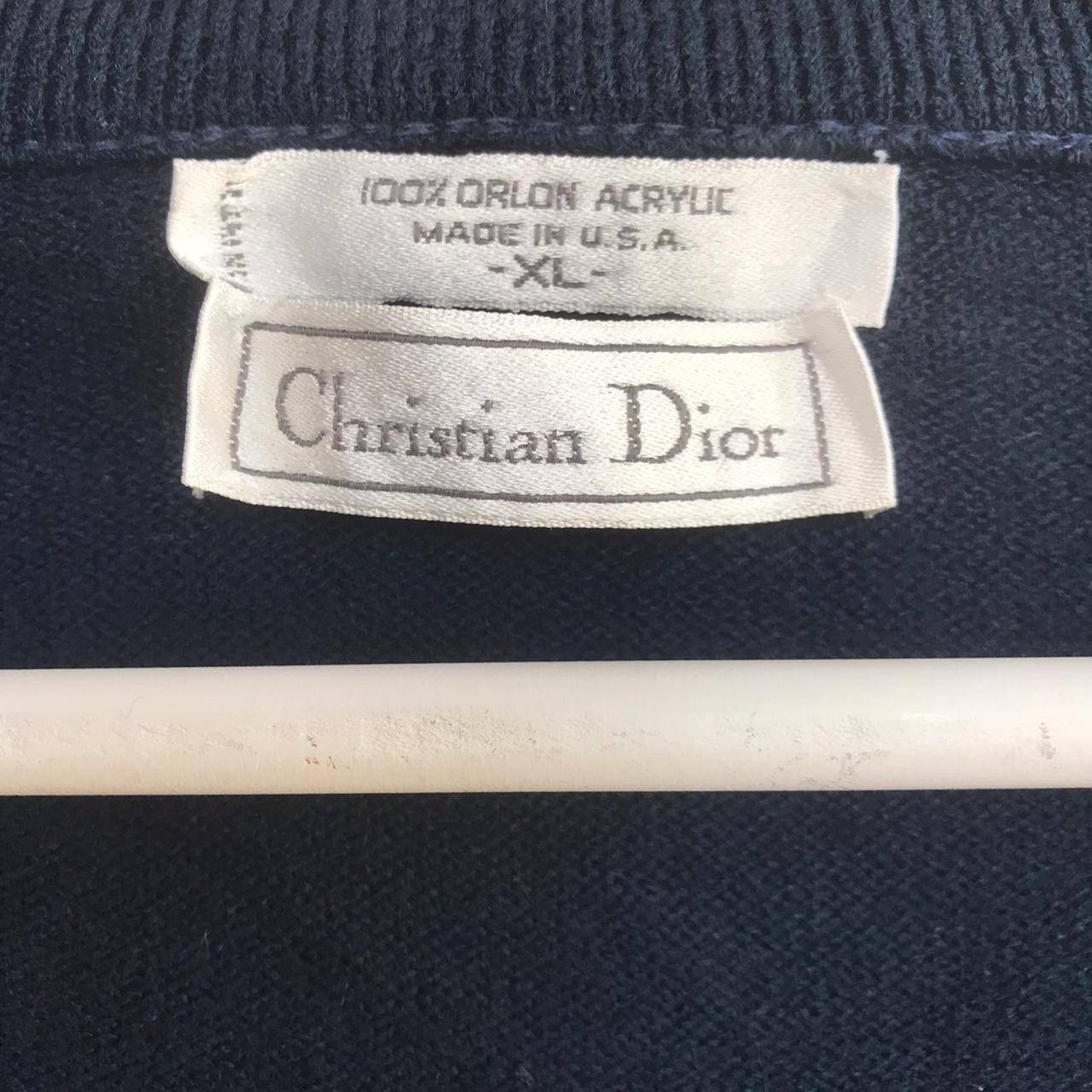 Vintage Christian Dior Small Embroidery Logo on Chest V-neck Knitwear ...