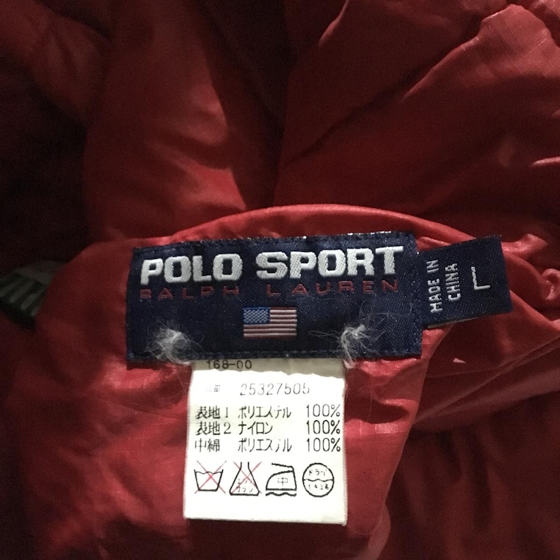 Vintage Polo Sport Reversible Halfzipper Down Jacket With Embroidery Spell Out Logo On Two Side