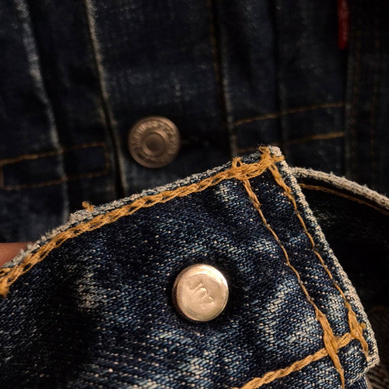Vintage Levi/'s Type 1 Big E Selvedge 70502 XX J02 Denim Jean Jacket