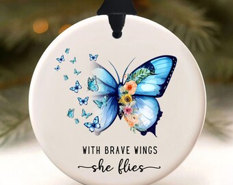 Butterfly Memorial Ornament, Personalized Sympathy Gift