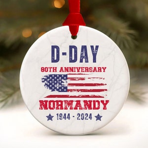 Personalized D-Day 80th Anniversary Ornament: WW2 Normandy Veteran Gift