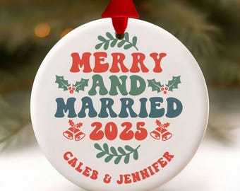 First Christmas Married Ornament 2026 Newlywed Wedding Keepsake