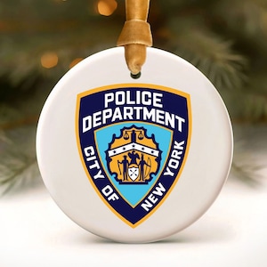 NYPD Christmas Ornament, Personalized New York Police Officer Gift