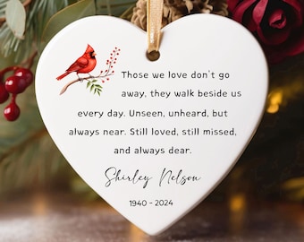 Personalized Cardinal Memorial Ornament, Remembrance Gift