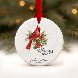 Cardinal Ornament Memorial Gift Cardinal Christmas Ornament Red Bird Xmas Ornaments Personalized Spouse Mom Dad In Loving Memory Grandma