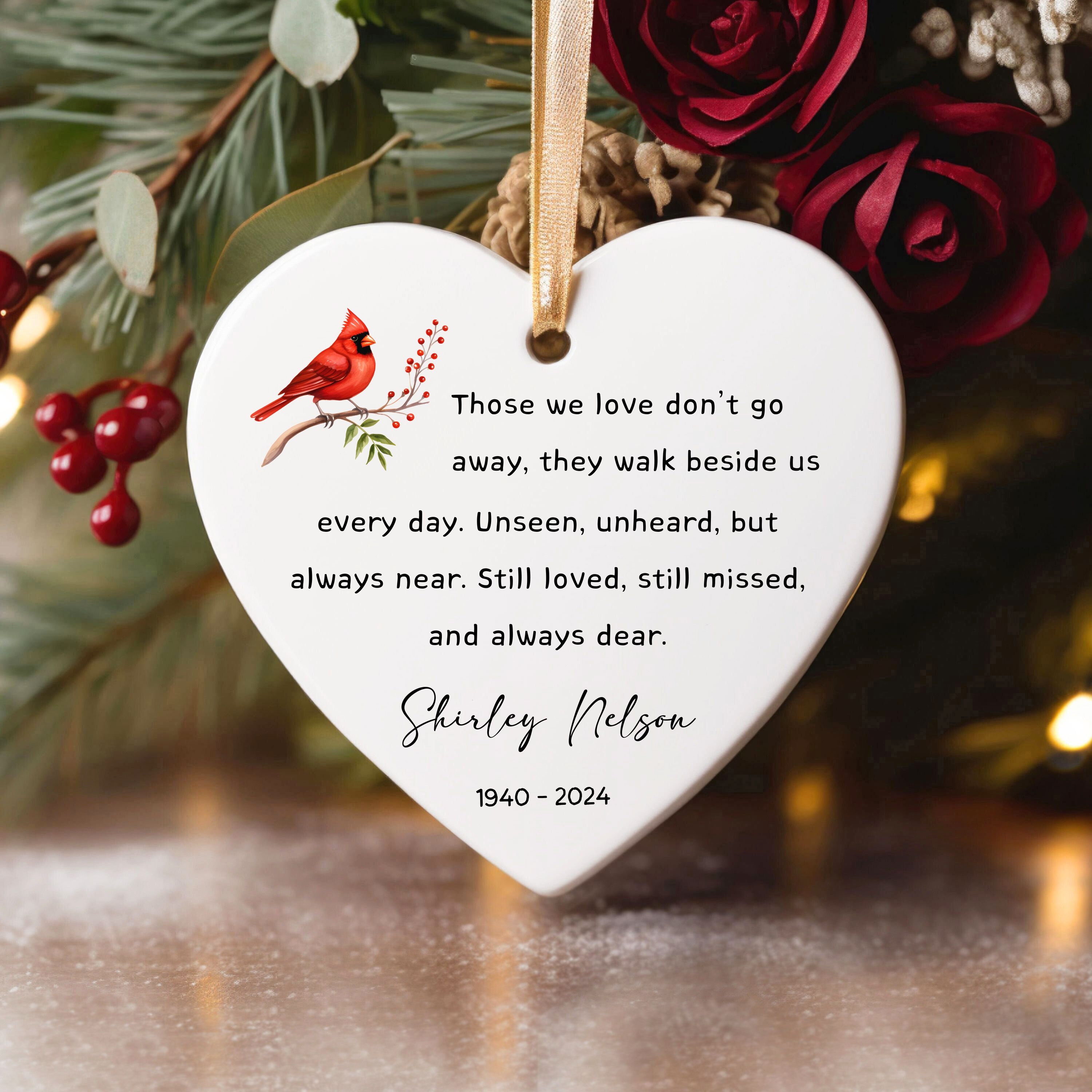 Personalized Cardinal Memorial Ornament, Remembrance Gift - Etsy