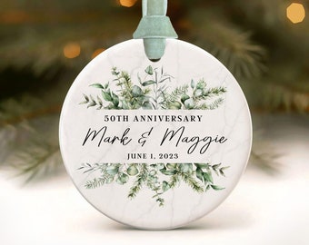 Anniversary Ornament Married Wedding Anniversaries Gift Ideas Christmas Ornament Personalized Holiday Tree Ornament
