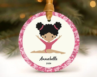 Gymnast Ornament Gymnastics Ornaments Personalized Name Gift Little Girl Gymnasts Holiday Kids Sports Custom Christmas Ornaments