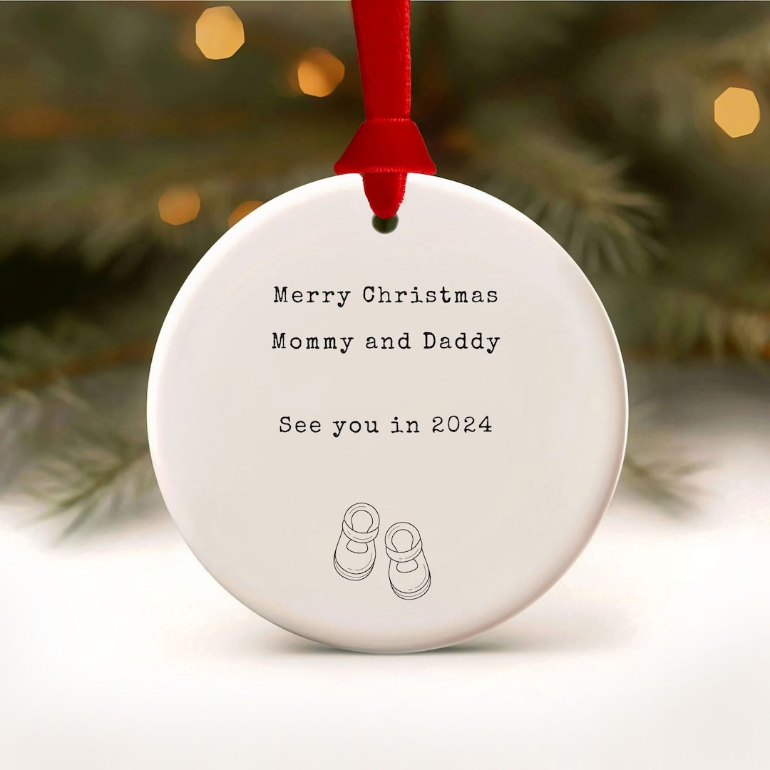 Unborn Baby Christmas Ornament Expecting Ornament Baby Ornament Baby Announcement