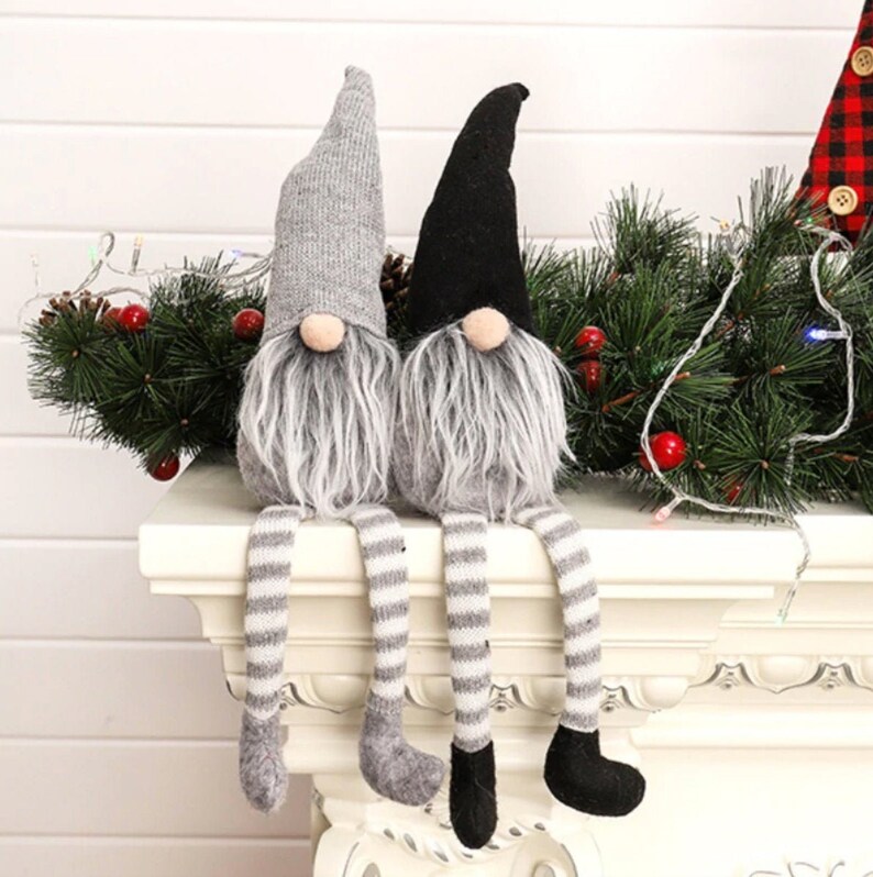 Shelf Sitting Gnomes Mantel Decor for Christmas Elves Shelf Etsy