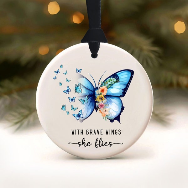 Sympathy Ornament Memorial in Memory of Grandma Personalized Christmas Ornaments in Loving Memory of Mom Gift Butterfly Aunt Friend Sister