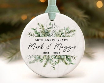 Married in 1984 1974 Anniversary Ornament 50th Wedding 40th Anniversary Gift Ideas Personalized Christmas Ornaments 2024