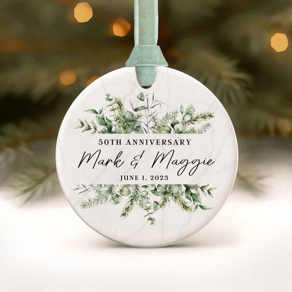Married in 1984 1974 Anniversary Ornament 50th Wedding 40th Anniversary Gift Ideas Personalized Christmas Ornaments 2024
