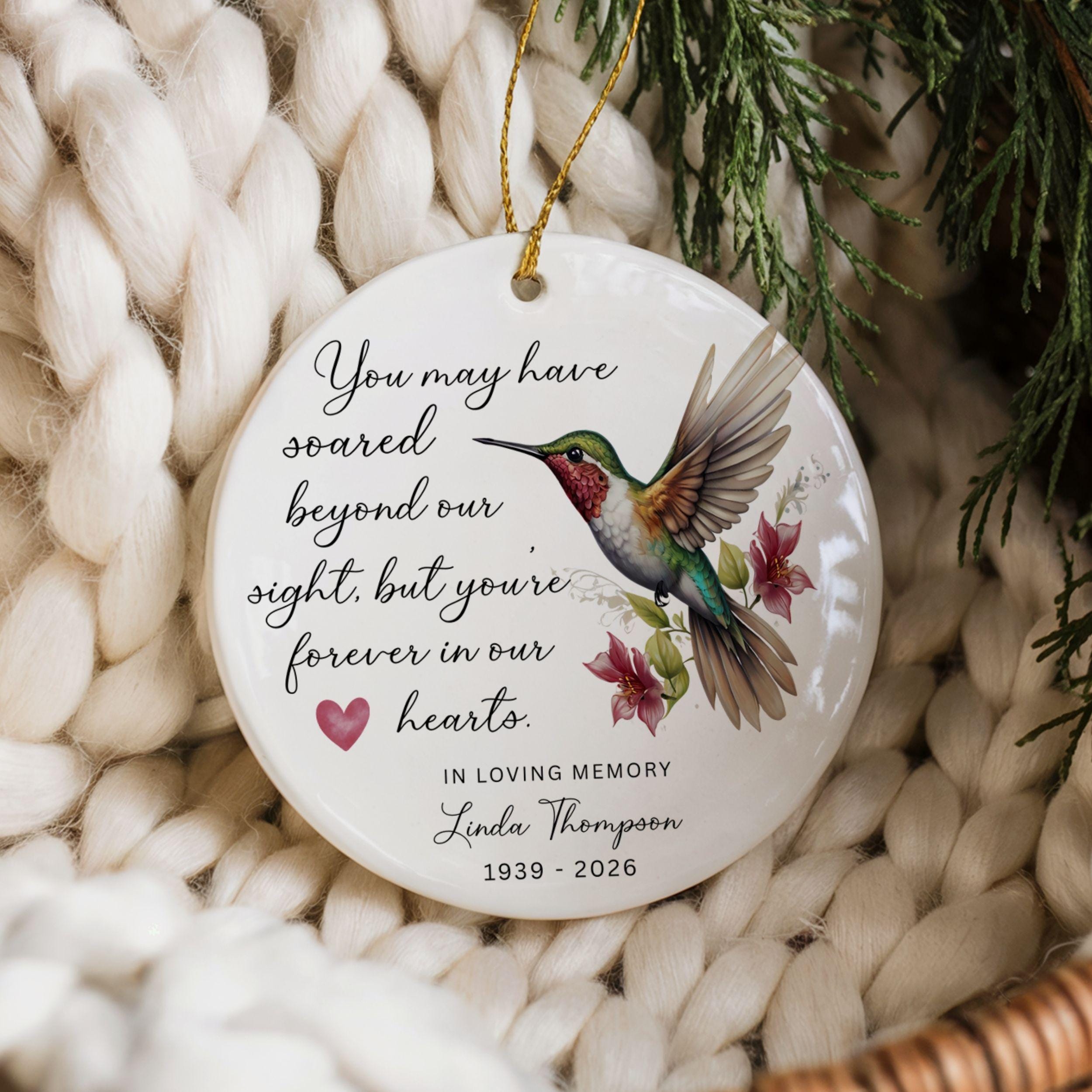 Hummingbird Memorial Ornament Personalized Sympathy Gift, in ...