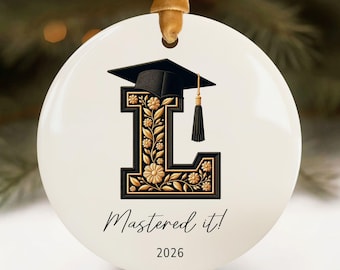 Masters Degree Ornament, Graduation Gifts, Mastered It Graduate College Grad School Gift for Daughter