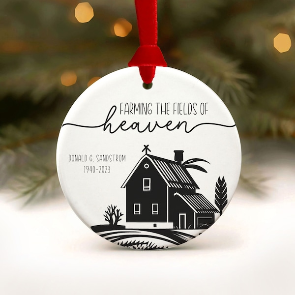 Farming Ornament Memorial in Memory of Farmer Gift Farming Memorial Grandfather Memorial Gift Christmas Ornament