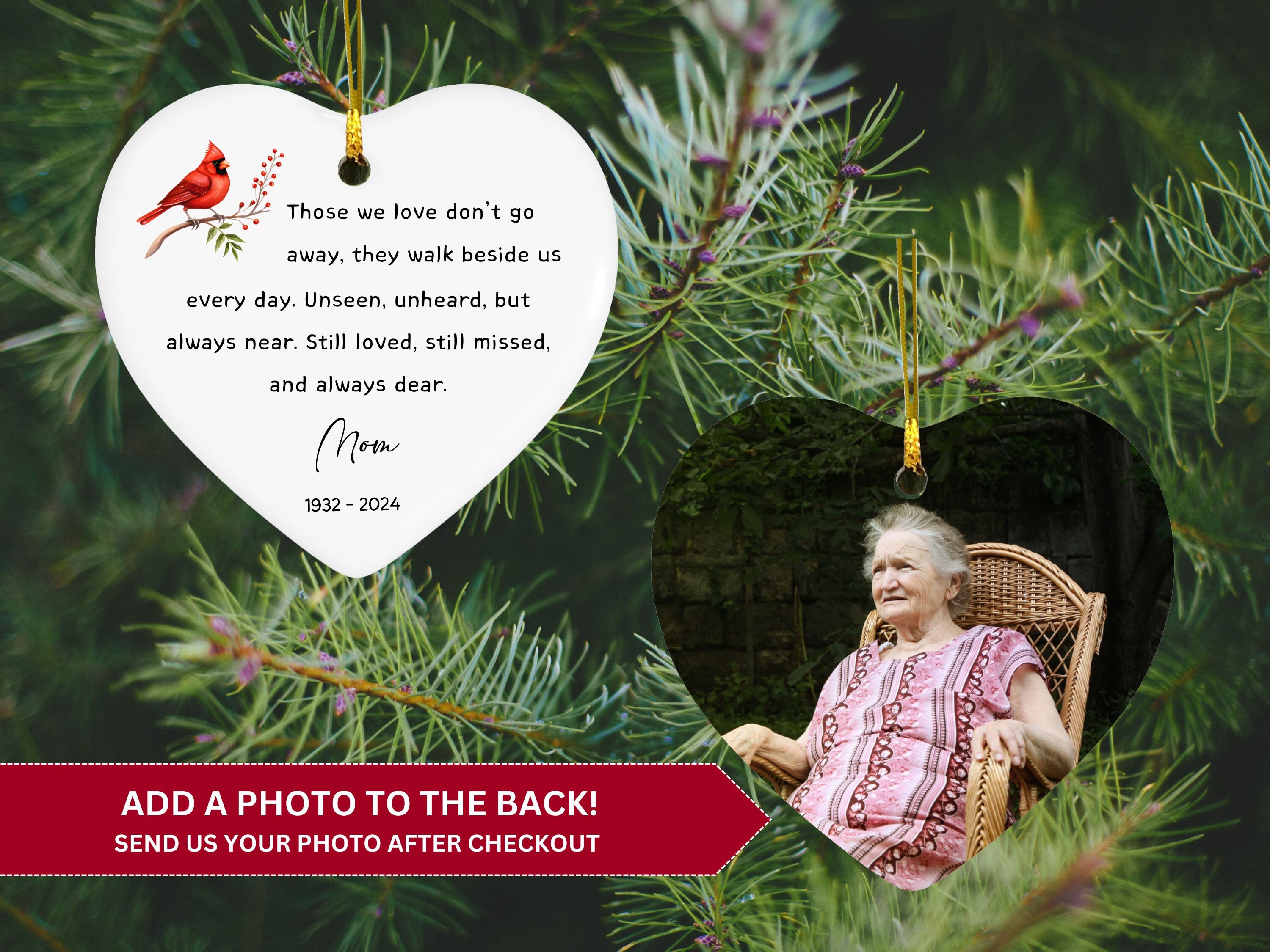 Personalized Cardinal Memorial Ornament, Remembrance Gift - Etsy
