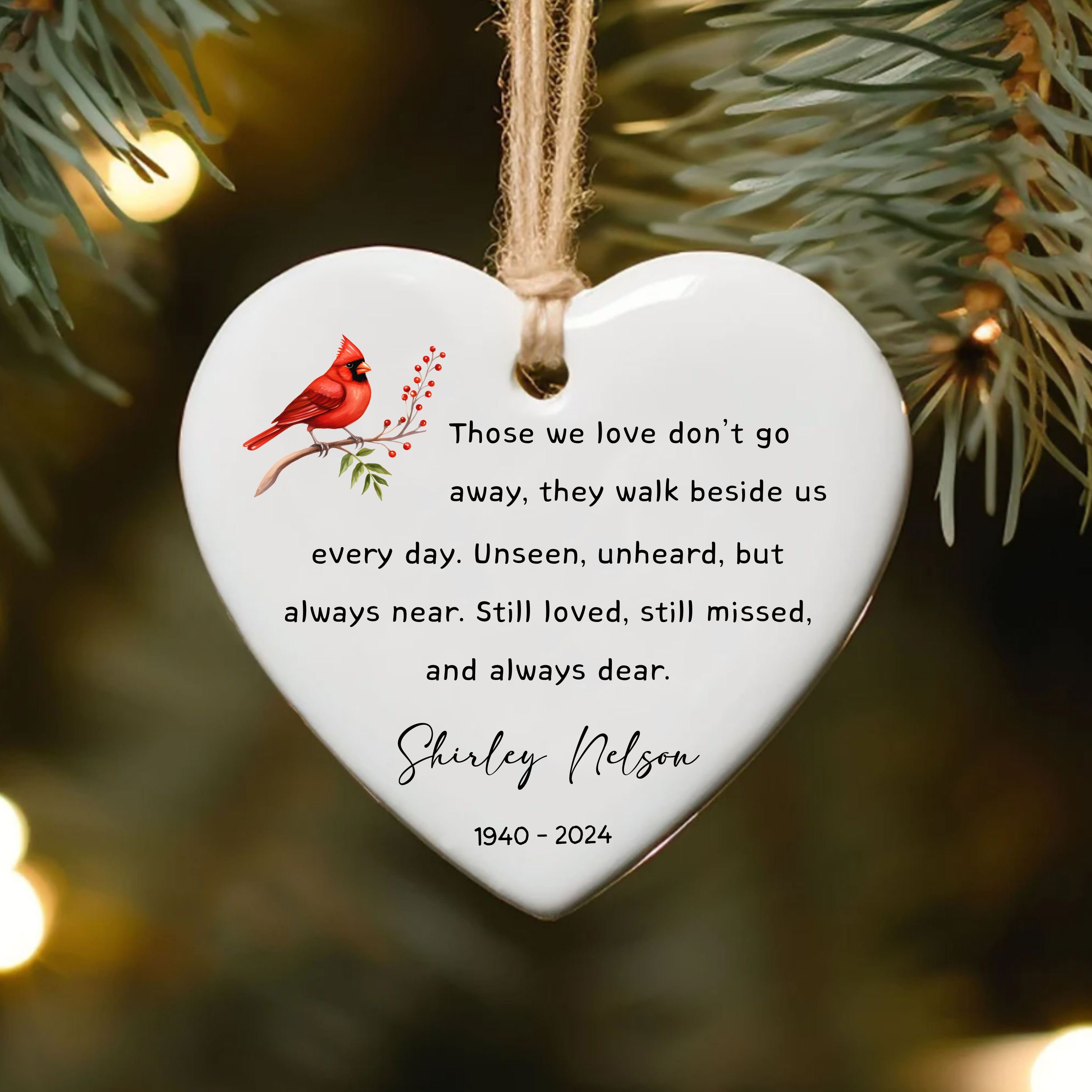 Personalized Cardinal Memorial Ornament, Remembrance Gift - Etsy