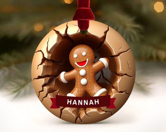 Gingerbread Ornament 3d Gingerbread Boy Funny Cute Gingerbread Men Ornaments Personalized Name Gingerbread Girl Christmas Decor