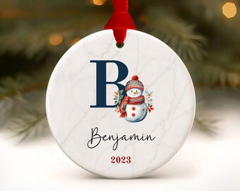 Christmas Ornament Kids Name Personalized Monogram Xmas Ornament Letter Initial Personalized Christmas Ornaments Custom Gift for Kids