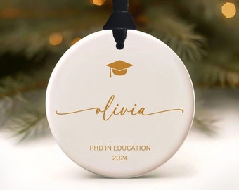 Phd Graduation Ornament Personalized College Grad Gift Mastered It 2024 Masters Degree Nurse High School Tassel Grad Christmas Ornaments