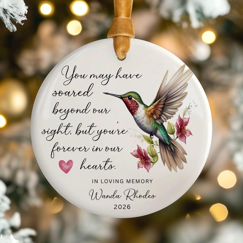 Hummingbird Memorial Ornament Personalized Sympathy Gift, in ...