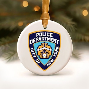 NYPD Ornament Personalized Christmas Ornament Police Officer Gifts New York Police Department Patch Custom Xmas Ornament NYPD Shield