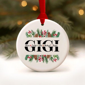 Gigi Ornament Christmas Ornament 2025 Personalized Grandma Great-Grandma Nana Grandkids Xmas Ornaments from Grandchildren Holiday Decor