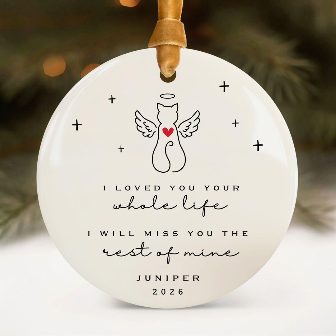 Cat Memorial Ornament, Personalized Pet Sympathy Gift for Loss of Cat ...