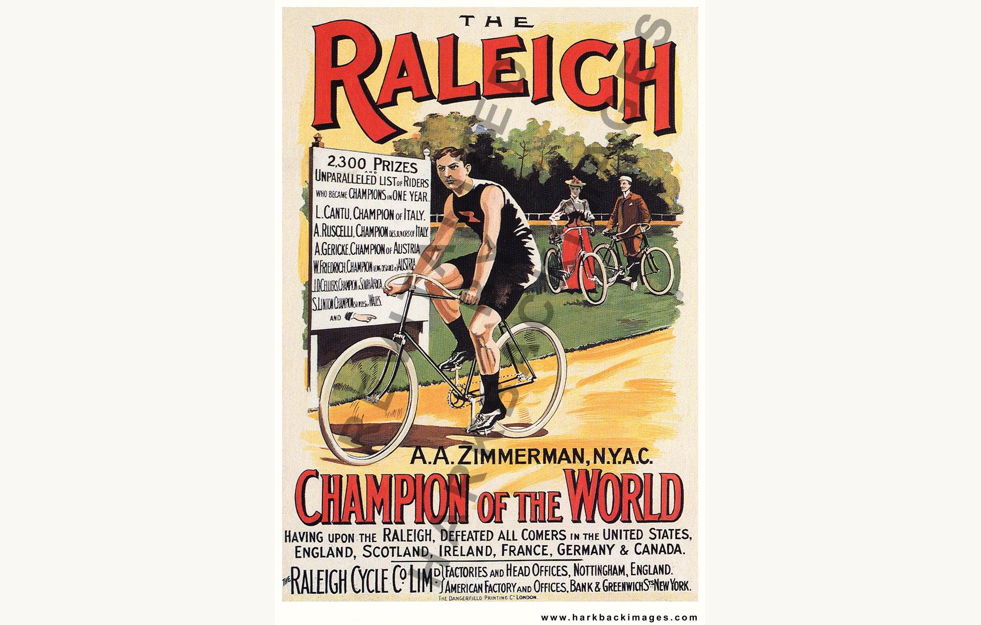 Raleigh Bicycle Poster (Digitall enhanced print)
