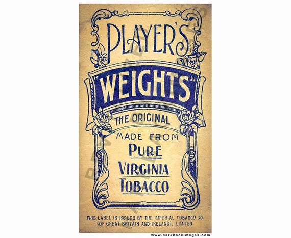 tobacco weights HD Print of Very Early Weights Cigarette Packet