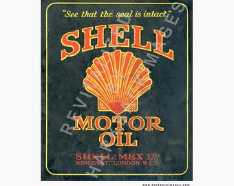 100 Year Old Shell Oil Can (HD digitally enhanced Print)