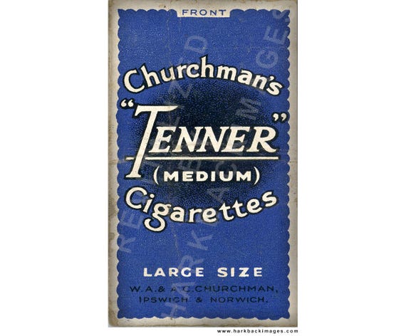 Churchman's Tenner Blue 10 Pack Cigarettes. (HD digitally enhanced print)