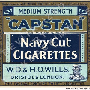Lot de 20 cigarettes Wills Capstan. (Impression numérique améliorée)