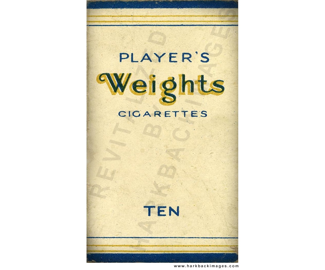 cigarette weight Player's Weights 10 Pack Cigarettes. (HD Digitally Enhanced Print)