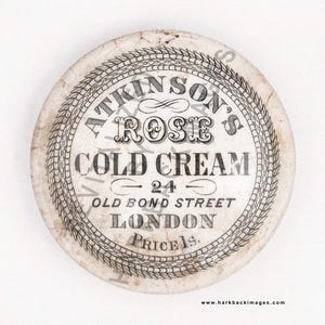 Atkinson's Cold Cream Pot lid. (HD digitally enhanced print)