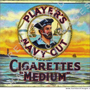 Paquet de 20 cigarettes Player's de taille moyenne bleu marine. (impression HD)