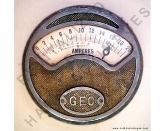 Vintage, Ironclad Ammeter (HD Digitally enhanced print)