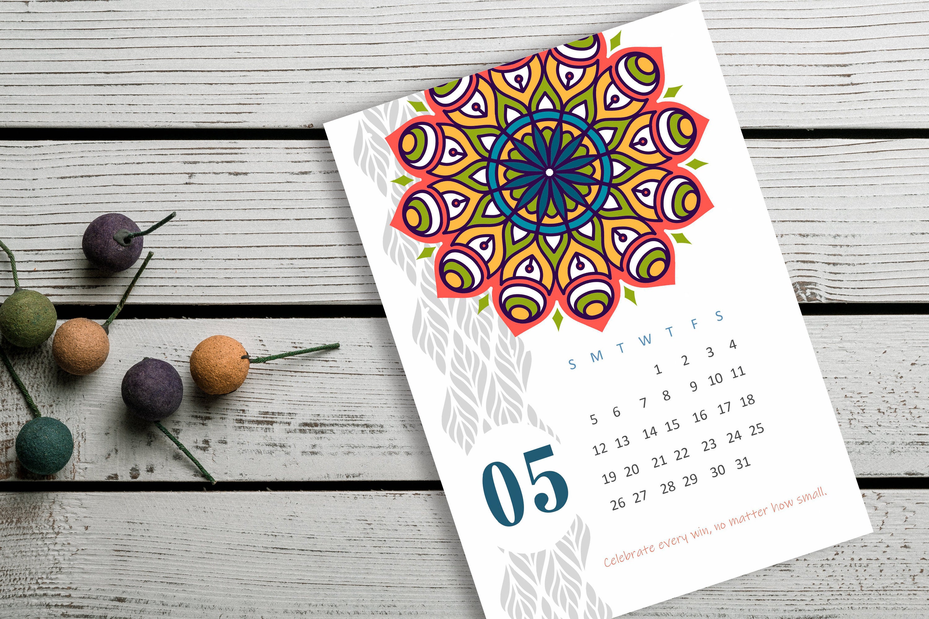 Mandala Calendar, 2024 Calendar, Digital Download, Printable Mandala ...