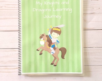 Personalized Knights & Dragons Toddler Workbook: Reusable Learning Book