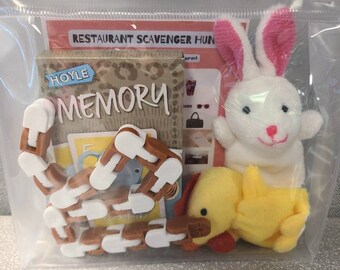 Restaurant Busy Bag for Toddler: Scavenger Hunt, Finger Puppets