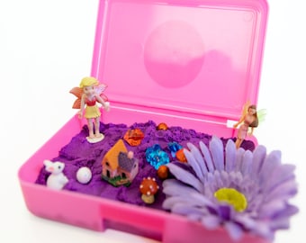 Fairy Garden Sensory Kit: Moldable Sand, Figurines & Accessories